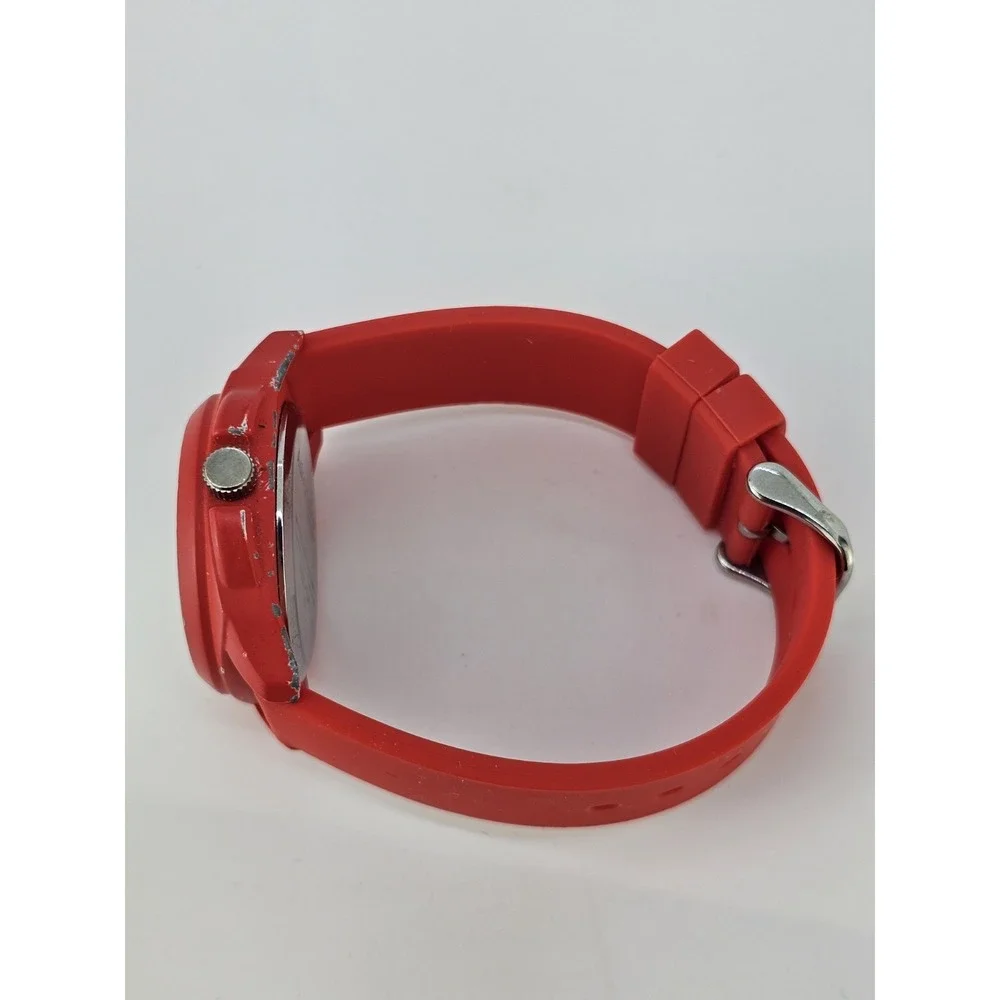 Freestyle Adrenaline Men Watch 40MM White Dial Red Plastic Bands‎ New Battery